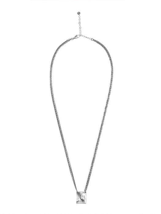 Wconcept_Treemingbird Square Logo Sleek Chain Necklace [ Silver ]