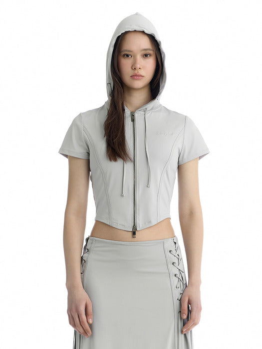 Wconcept_Treemingbird Jersey Set-Up Hoodie Zip-Up [ Light Gray ]