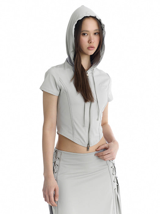 Wconcept_Treemingbird Jersey Set-Up Hoodie Zip-Up [ Light Gray ]