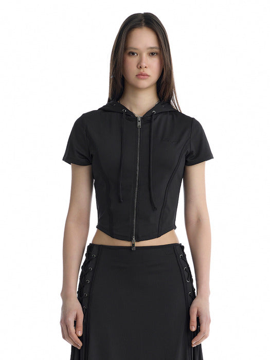 Wconcept_Treemingbird Jersey Set-Up Hoodie Zip-Up [ Black ]