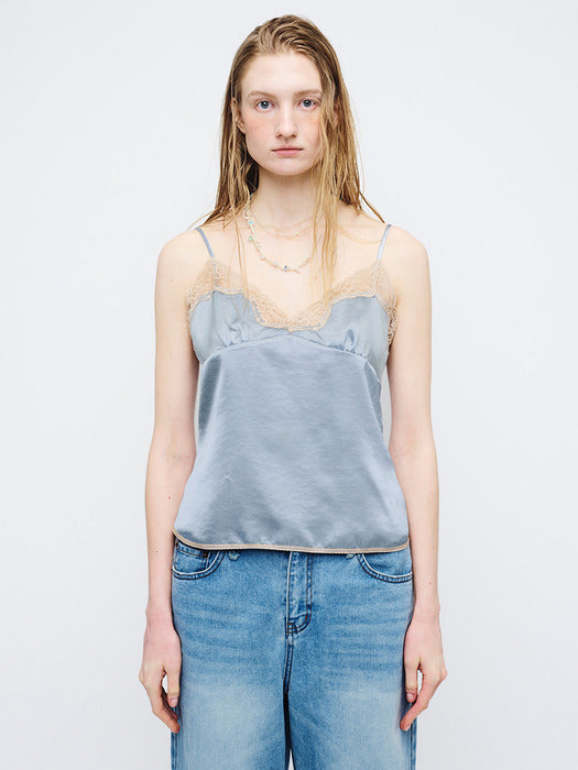 Margesherwood Lace Sleeveless Top sky blue