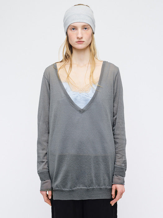 Margesherwood Deep V-Neck Pullover grey