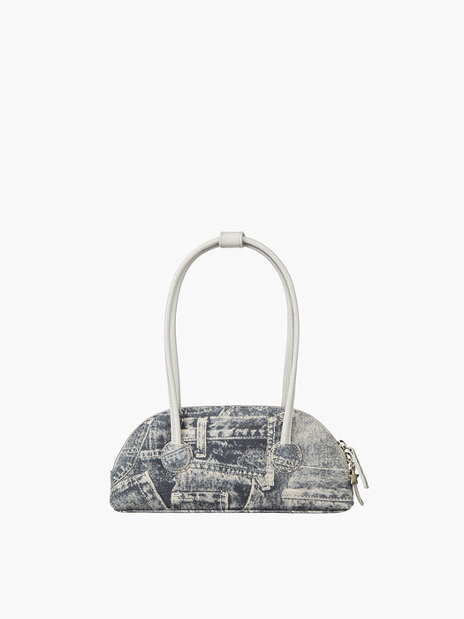 [Margesherwood] Bessette SHOULDER_light grey printed suede+crinkle