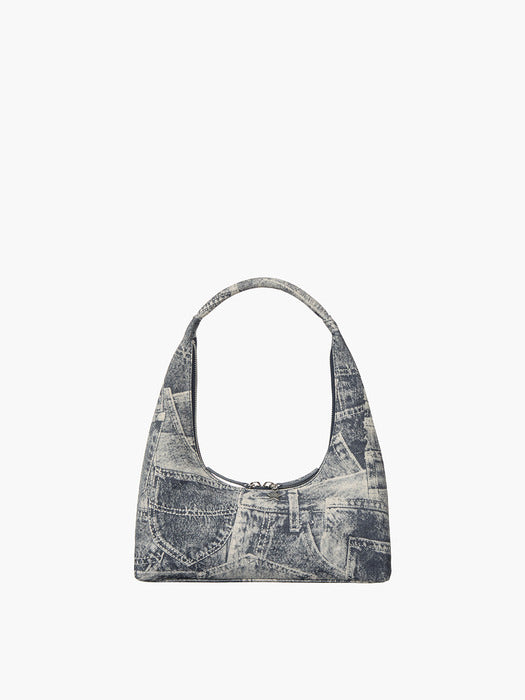 [Margesherwood] Hobo SHOULDER_light grey printed suede