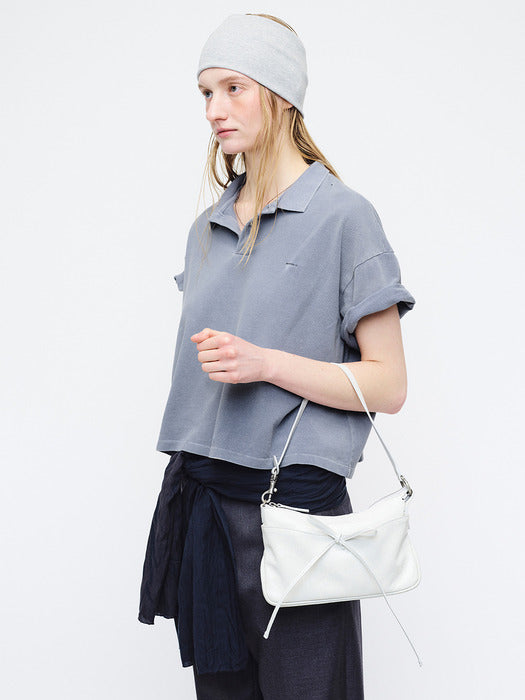 [Margesherwood] Ribbon POCHETTE_off white cracked