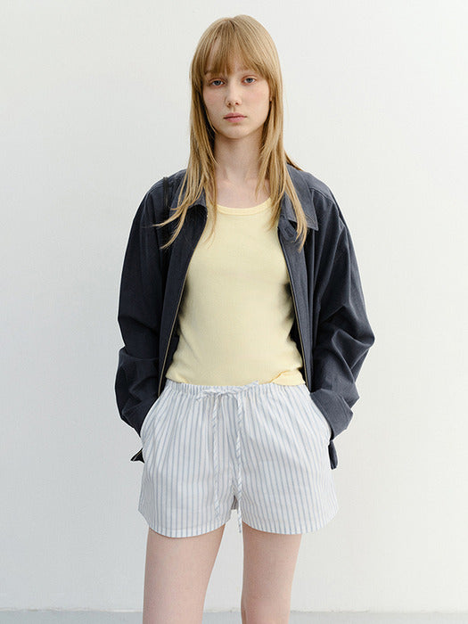 Dunst Pajama Mini Shorts White Stripe