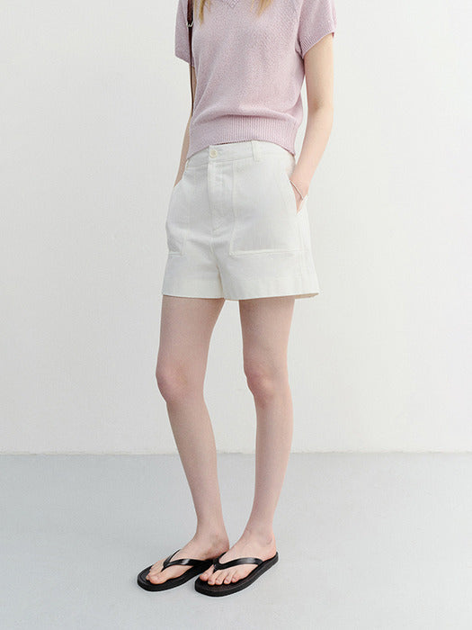 [dunst] Cotton Safari Shorts WHITE_UDPA6B245WT