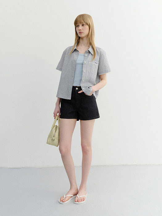 Dunst Mini Denim Shorts Indigo Blue