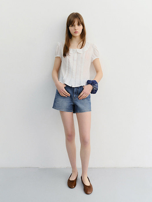 Dunst Mini Denim Shorts Classic Blue