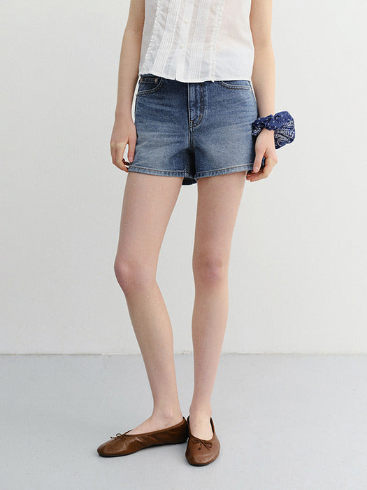 Dunst Mini Denim Shorts Classic Blue