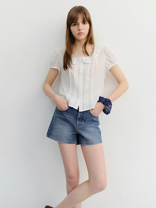 Dunst Mini Denim Shorts Classic Blue