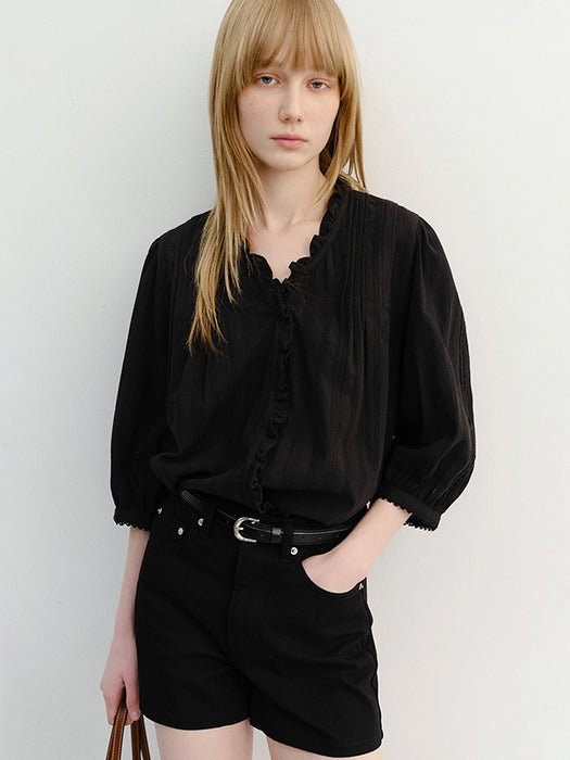 Dunst Mini Denim Shorts Black