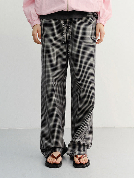 Dunst Pajama String Pants Black Check