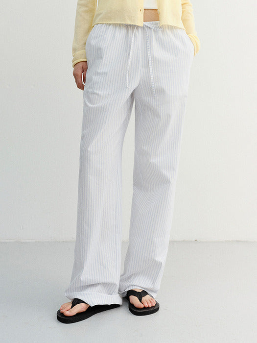 Dunst Pajama String Pants White Stripe