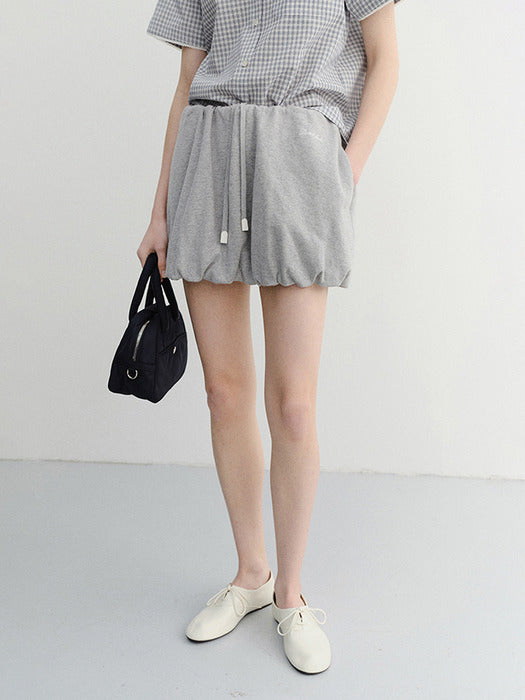 Dunst Mini Volumed Skirt Melange Grey