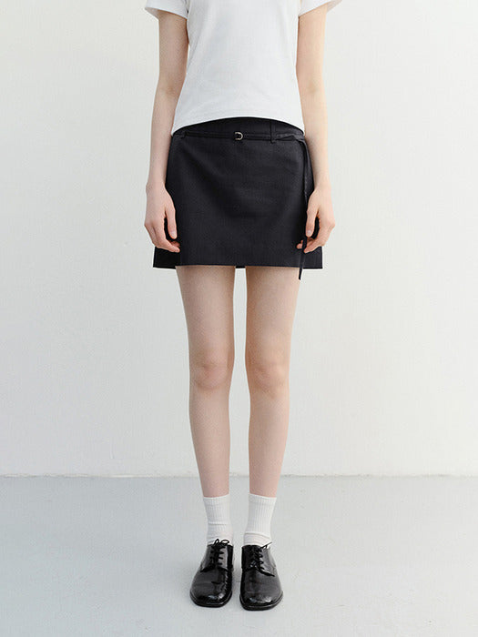 Dunst Belted Mini Skirt Deep Navy