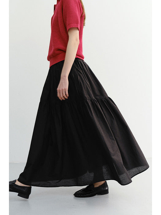 Dunst Tiered Maxi Skirt Black