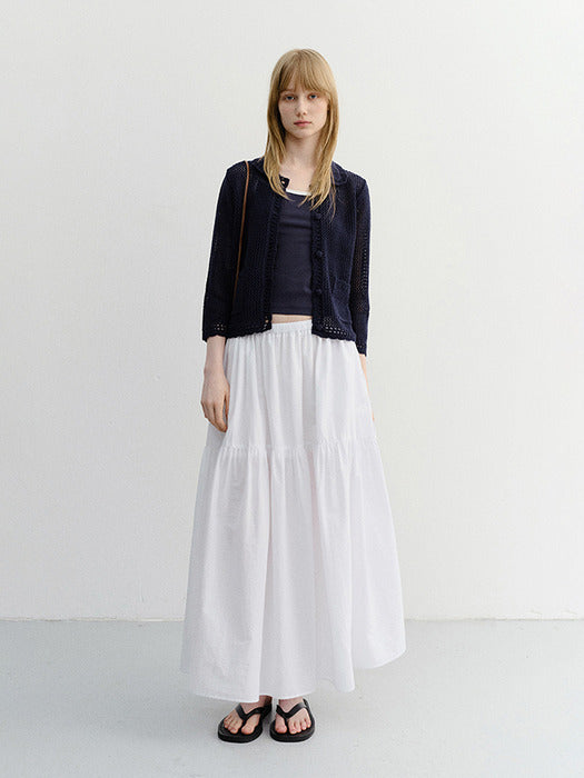 Dunst Tiered Maxi Skirt White