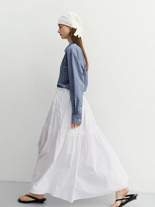 Dunst Tiered Maxi Skirt White