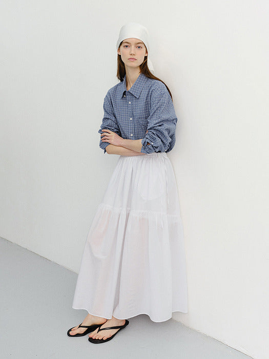 Dunst Tiered Maxi Skirt White