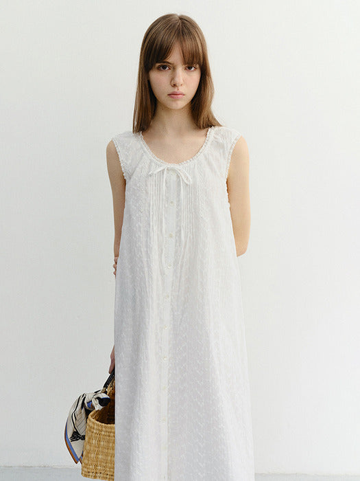 Dunst Needlework Babydoll Dress White