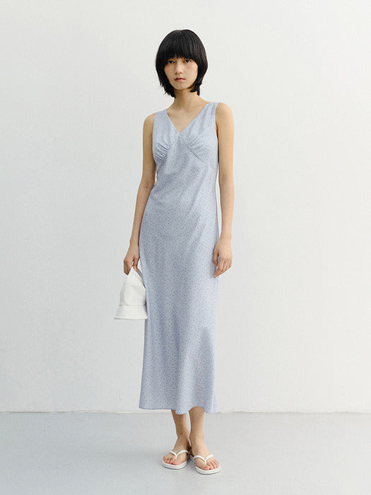 Dunst Sleeveless Patterned Dress Soft Blue