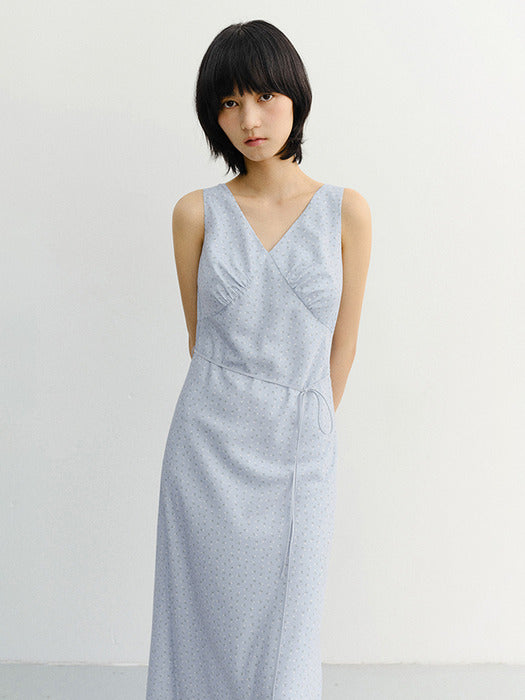 Dunst Sleeveless Patterned Dress Soft Blue