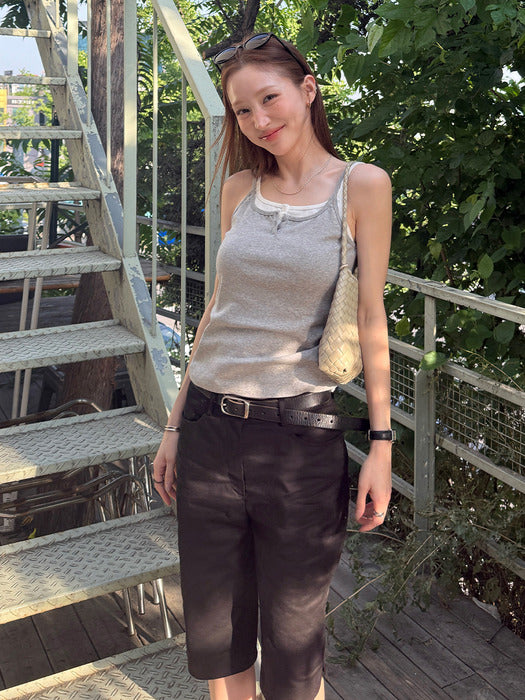 Dunst Petit Sleeveless Top Melange Grey