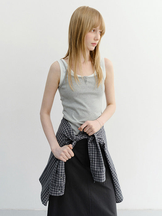 Dunst Petit Sleeveless Top Melange Grey