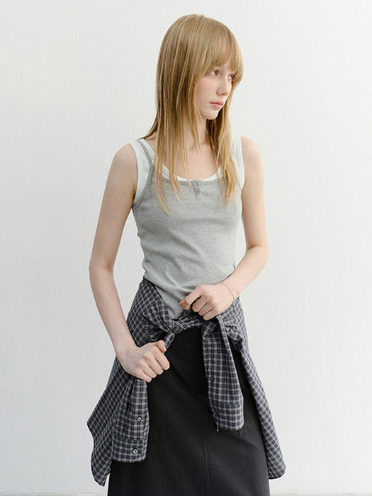 Dunst Petit Sleeveless Top Melange Grey