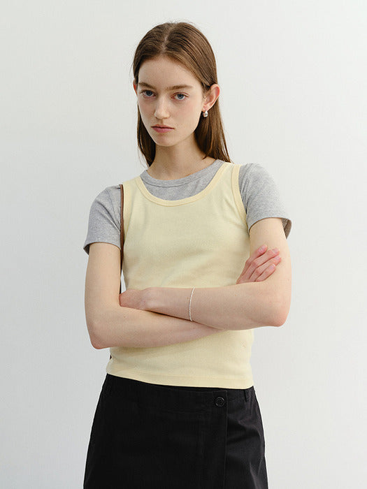 Dunst Essential Sleeveless Top Butter