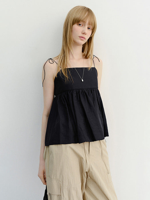 Dunst Flared Bustier Blouse Navy