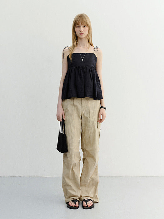 Dunst Flared Bustier Blouse Navy