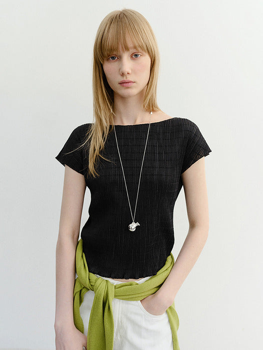 Dunst Pleats Blouse Black