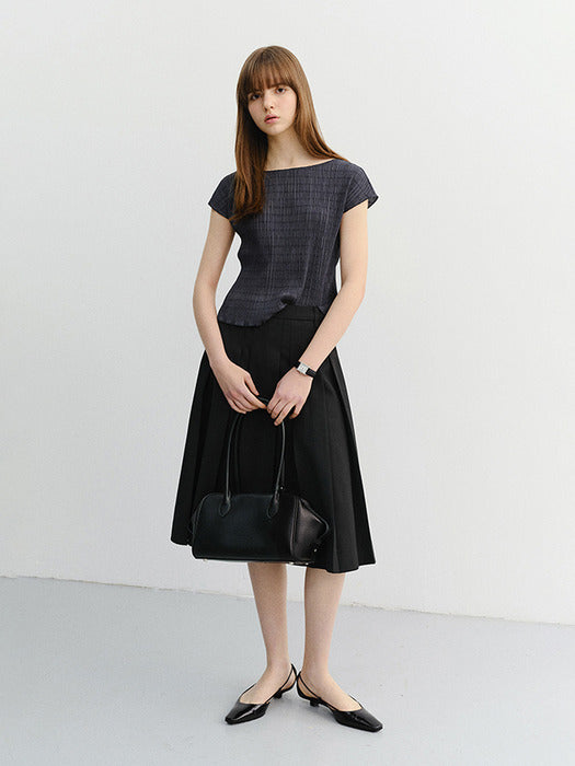 Dunst Pleats Blouse Charcoal Grey