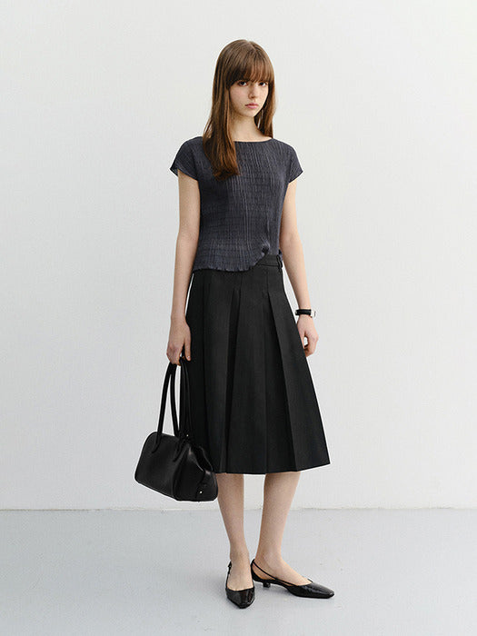 Dunst Pleats Blouse Charcoal Grey