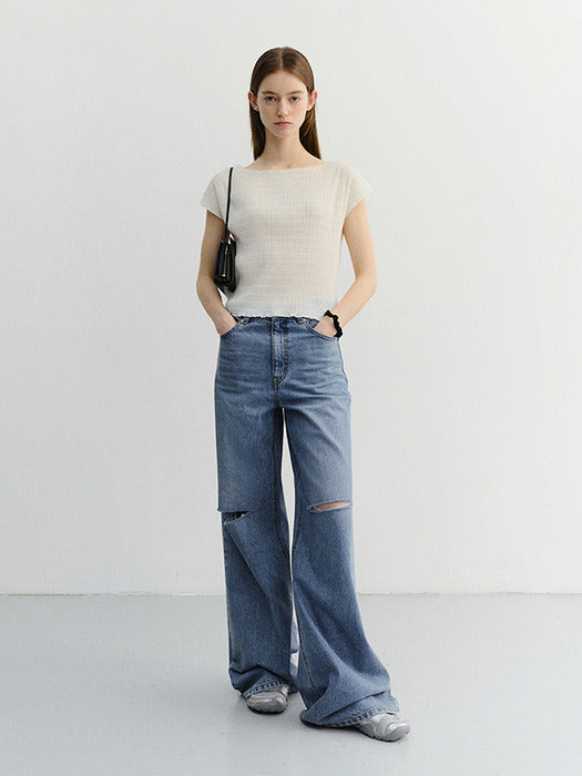 Dunst Pleats Blouse Ivory
