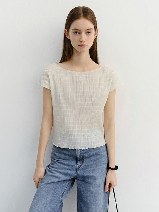 Dunst Pleats Blouse Ivory