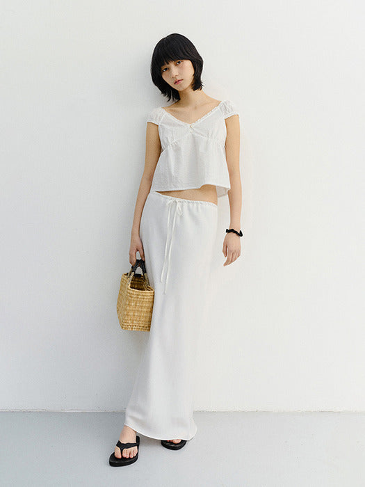 Dunst 2-Way Shoulder Blouse White