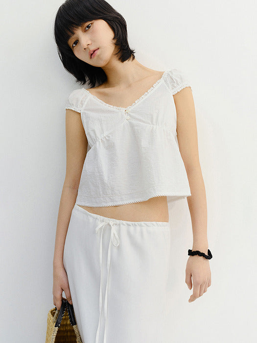 Dunst 2-Way Shoulder Blouse White
