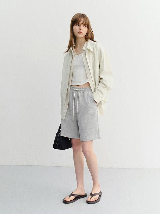 Dunst Unisex Pigment Relaxed Beach Shorts Melange Grey