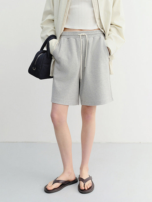 Dunst Unisex Pigment Relaxed Beach Shorts Melange Grey