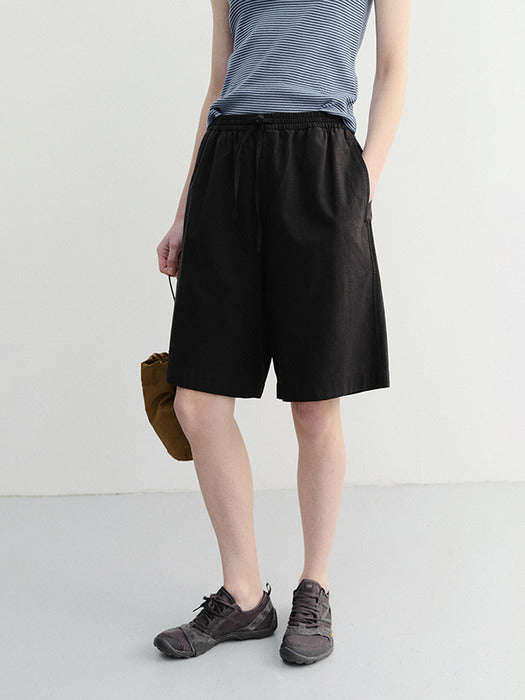 Dunst Unisex Pajama Bermuda Shorts Black