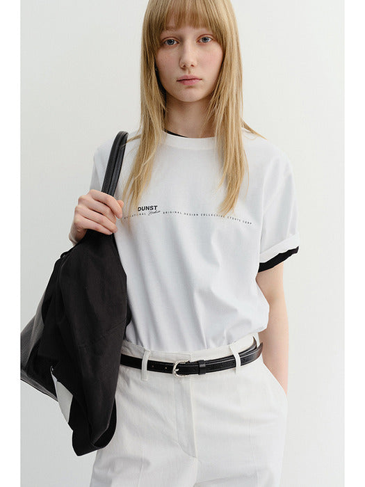 Dunst Unisex Minimal Lettering T-Shirt Off White