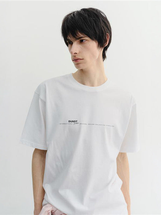 Dunst Unisex Minimal Lettering T-Shirt Off White