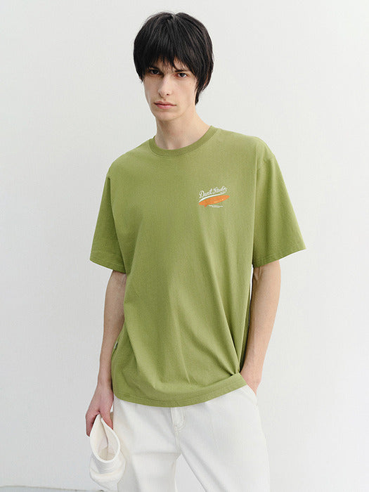 Dunst Unisex Summer Holiday Surf Board T-Shirt Olive Green