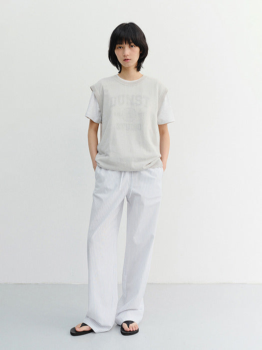 Dunst Unisex Sheer Layering Knit Vest Light Grey