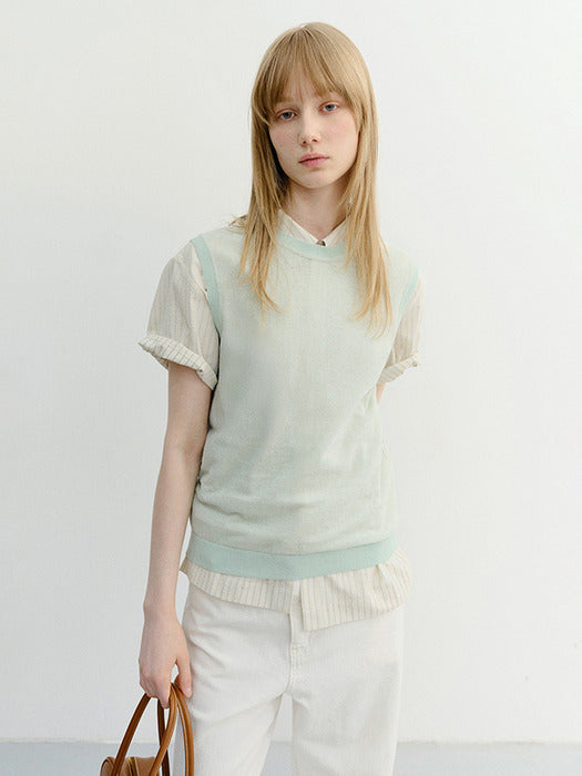 Dunst Unisex Sheer Layering Knit Vest Mint