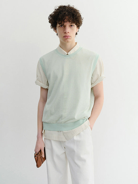 Dunst Unisex Sheer Layering Knit Vest Mint
