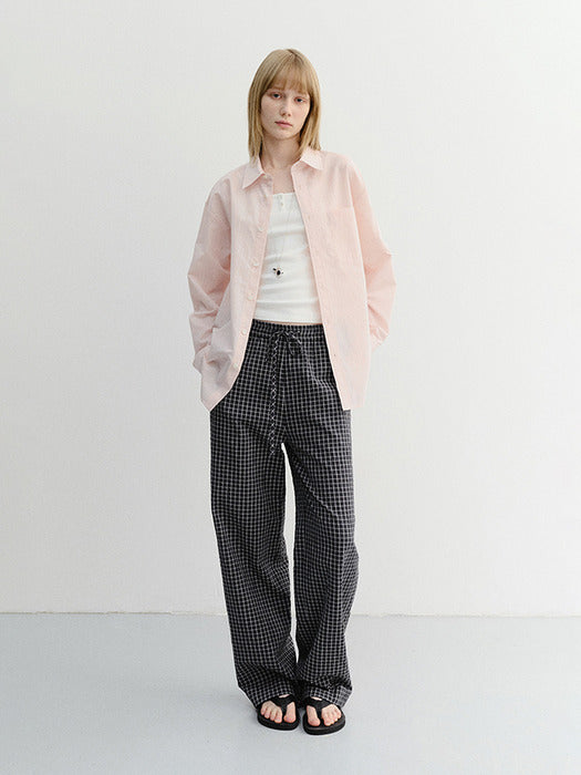Dunst Unisex Checked Pajama Slacks Black Check